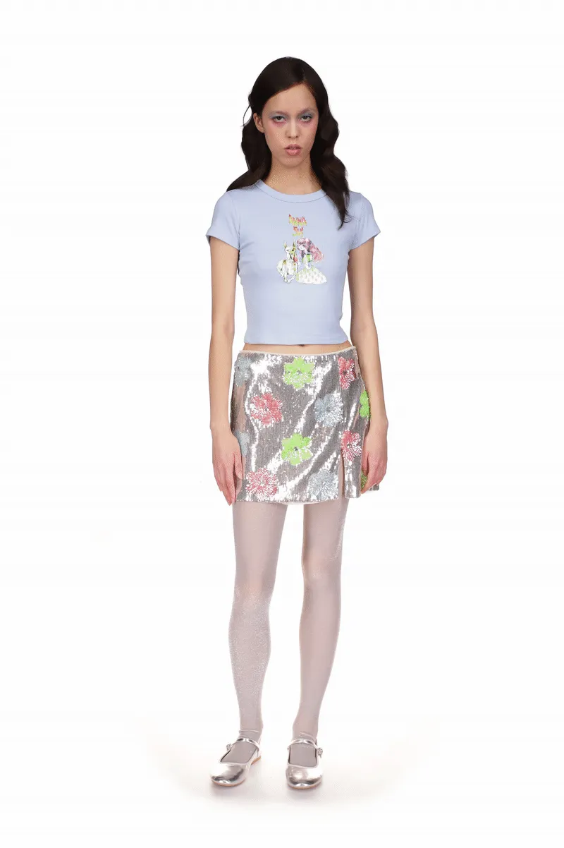 Micro Ribbed Baby Tee- Baby Blue Annasui