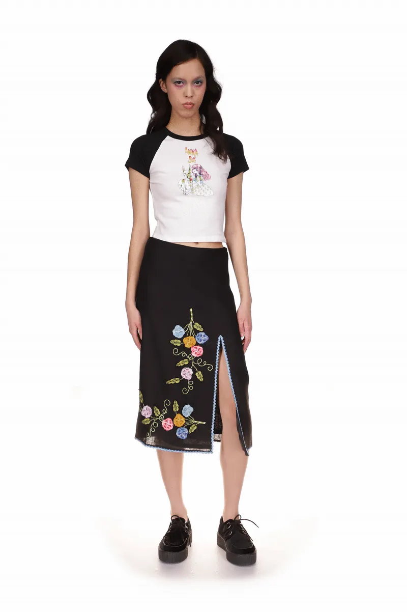 Micro Ribbed Raglan Baby Tee Annasui