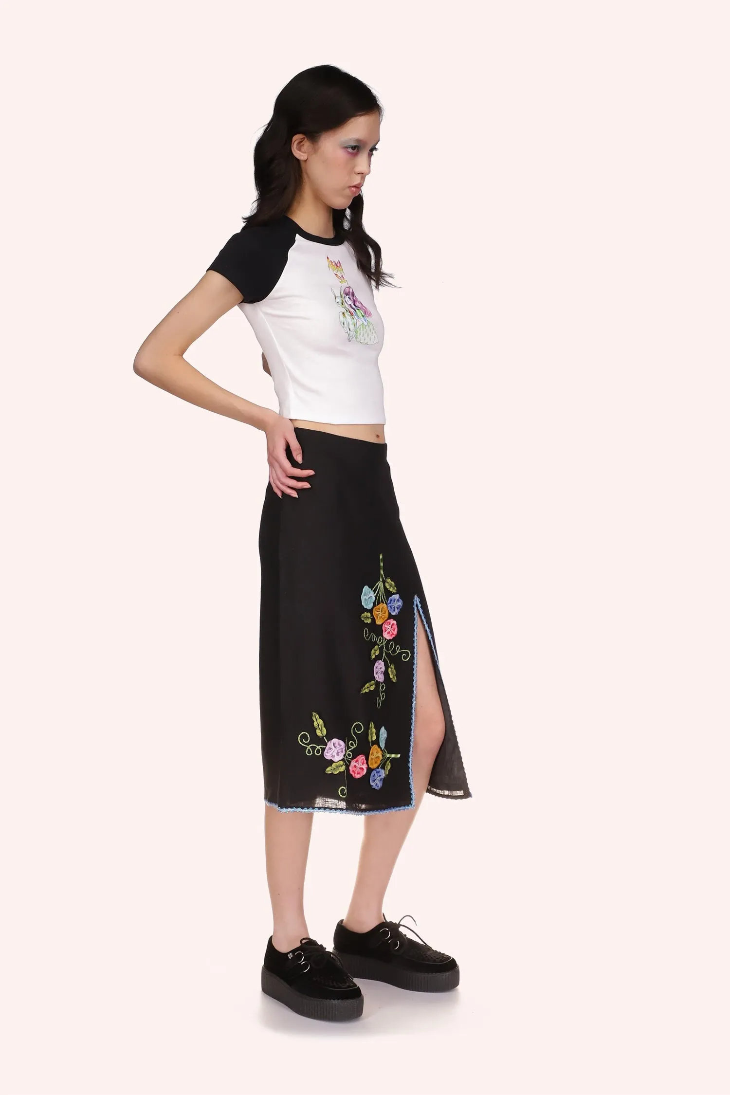 Micro Ribbed Raglan Baby Tee Annasui