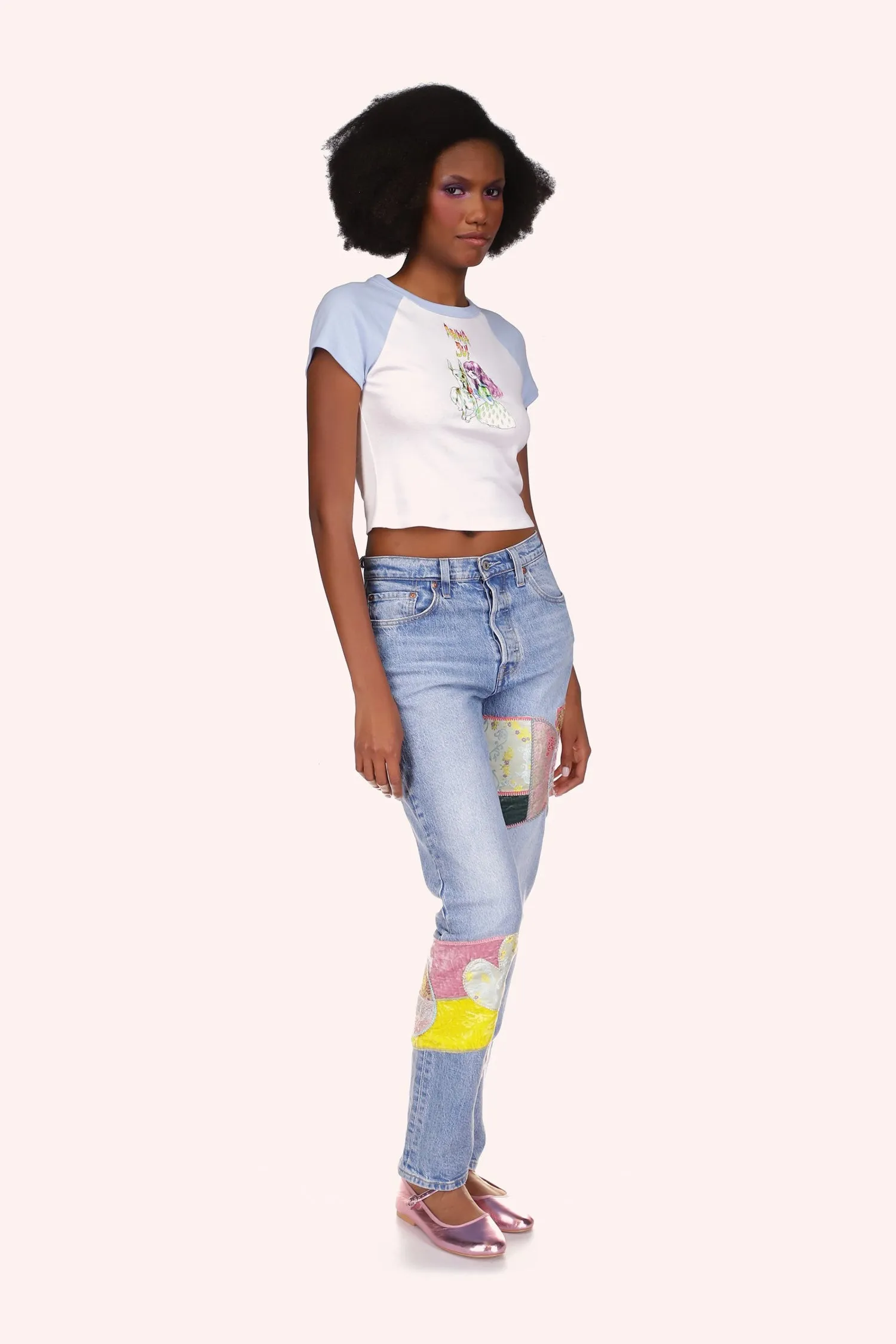 Micro Ribbed Raglan Baby Tee Annasui