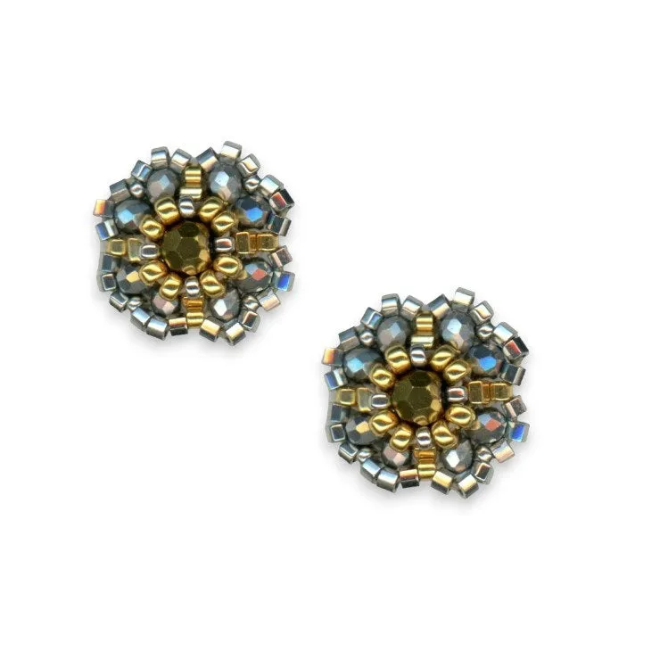 MIGUEL ASES - BEADED MIYUKI STUD EARRINGS