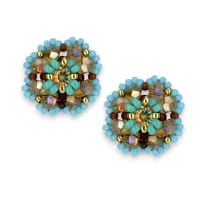 MIGUEL ASES - CRYSTAL MIYUKI BEAD STUF EARRINGS