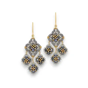MIGUEL ASES - CRYSTAL MIYUKI CHANDELIER EARRINGS