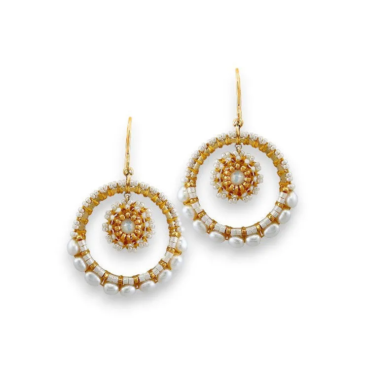 MIGUEL ASES - CRYSTAL MIYUKI DROP EARRINGS