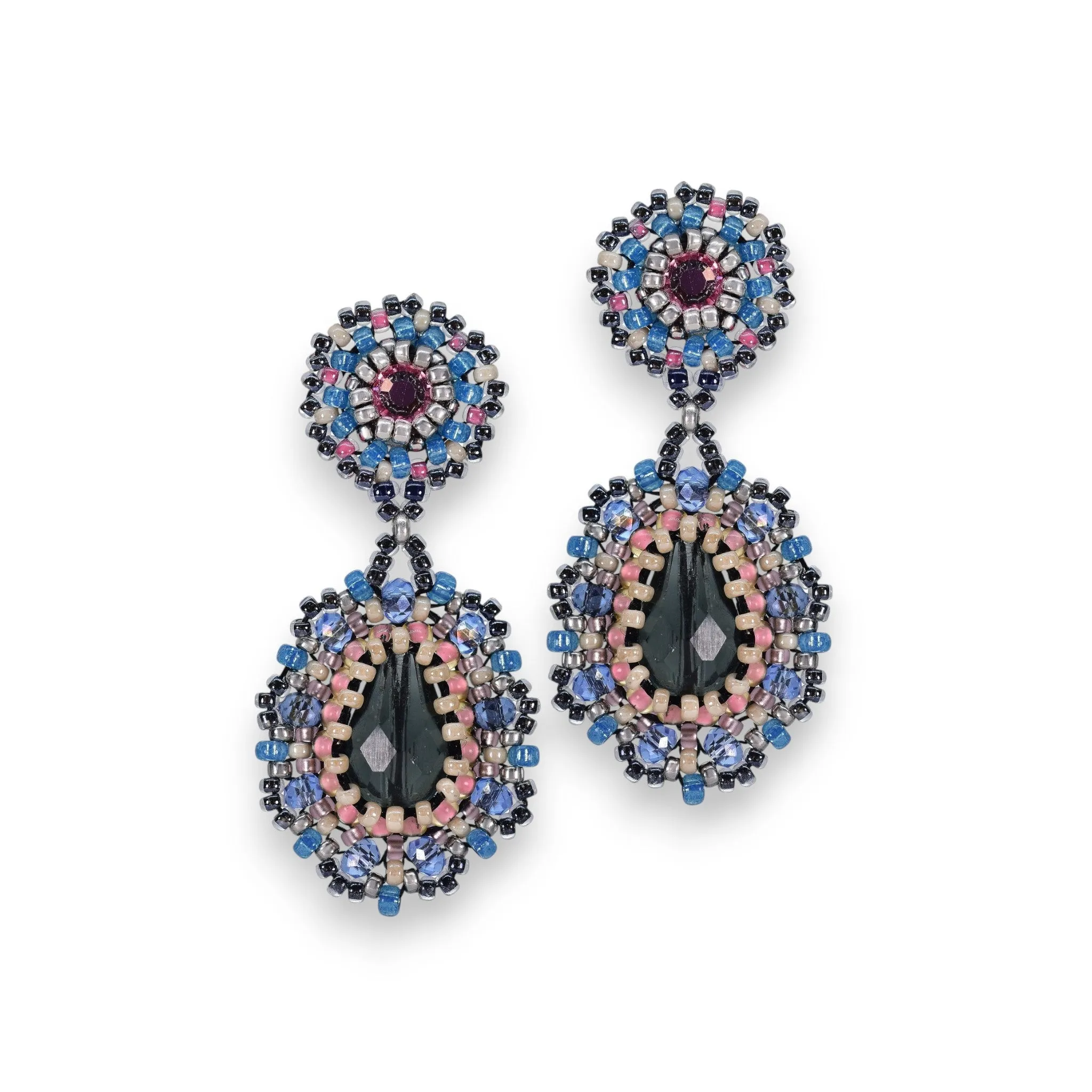 MIGUEL ASES - CRYSTAL MIYUKI DROP EARRINGS