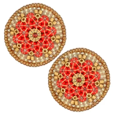 MIGUEL ASES - SWAROVSKI MIYUKI RONDELLE EARRINGS