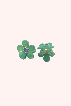 Mini Daisy Claw Clip Pair Teal Annasui