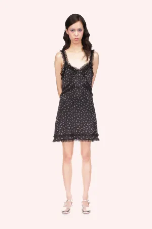 Mini Rosebud Satin Mini Dress Annasui