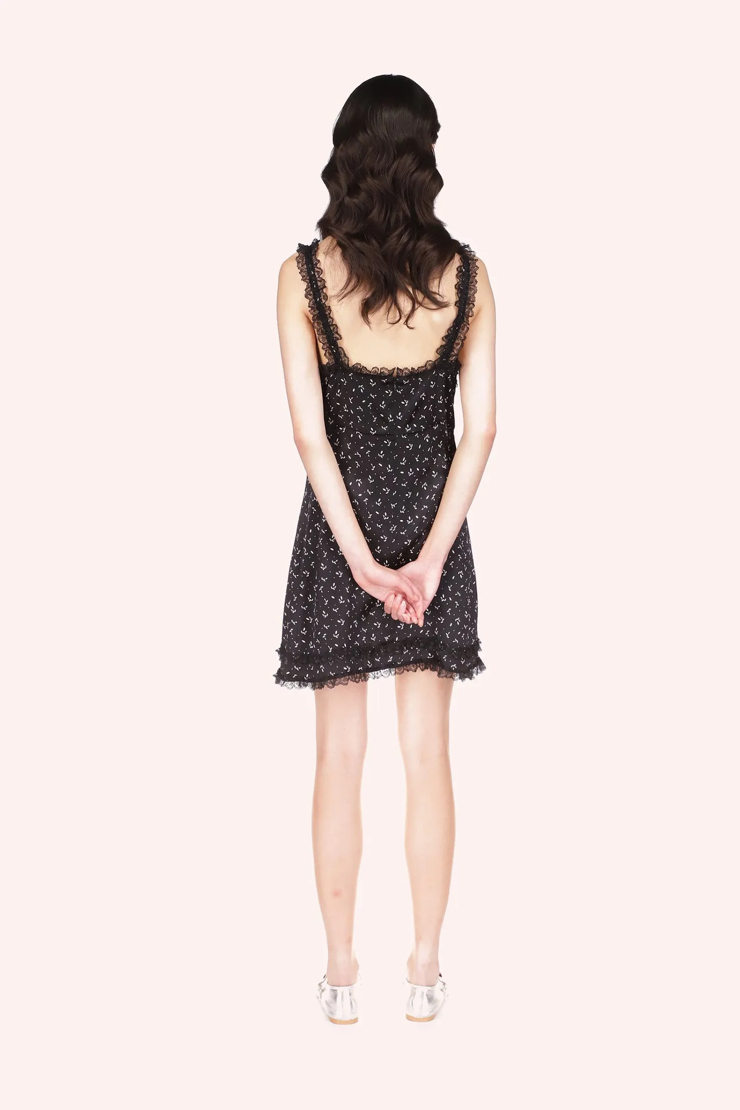 Mini Rosebud Satin Mini Dress Annasui