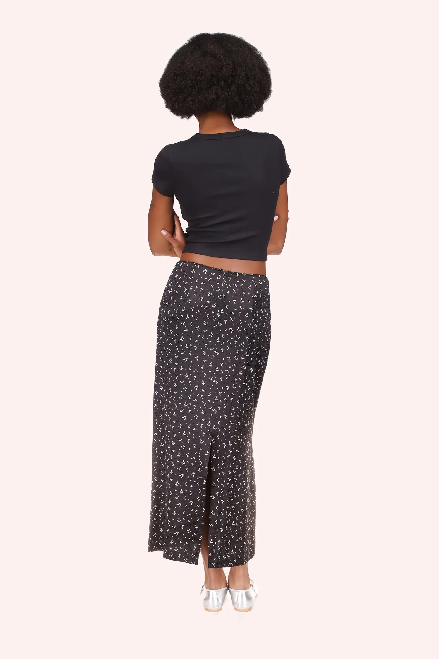 Mini Rosebud Satin Skirt Annasui