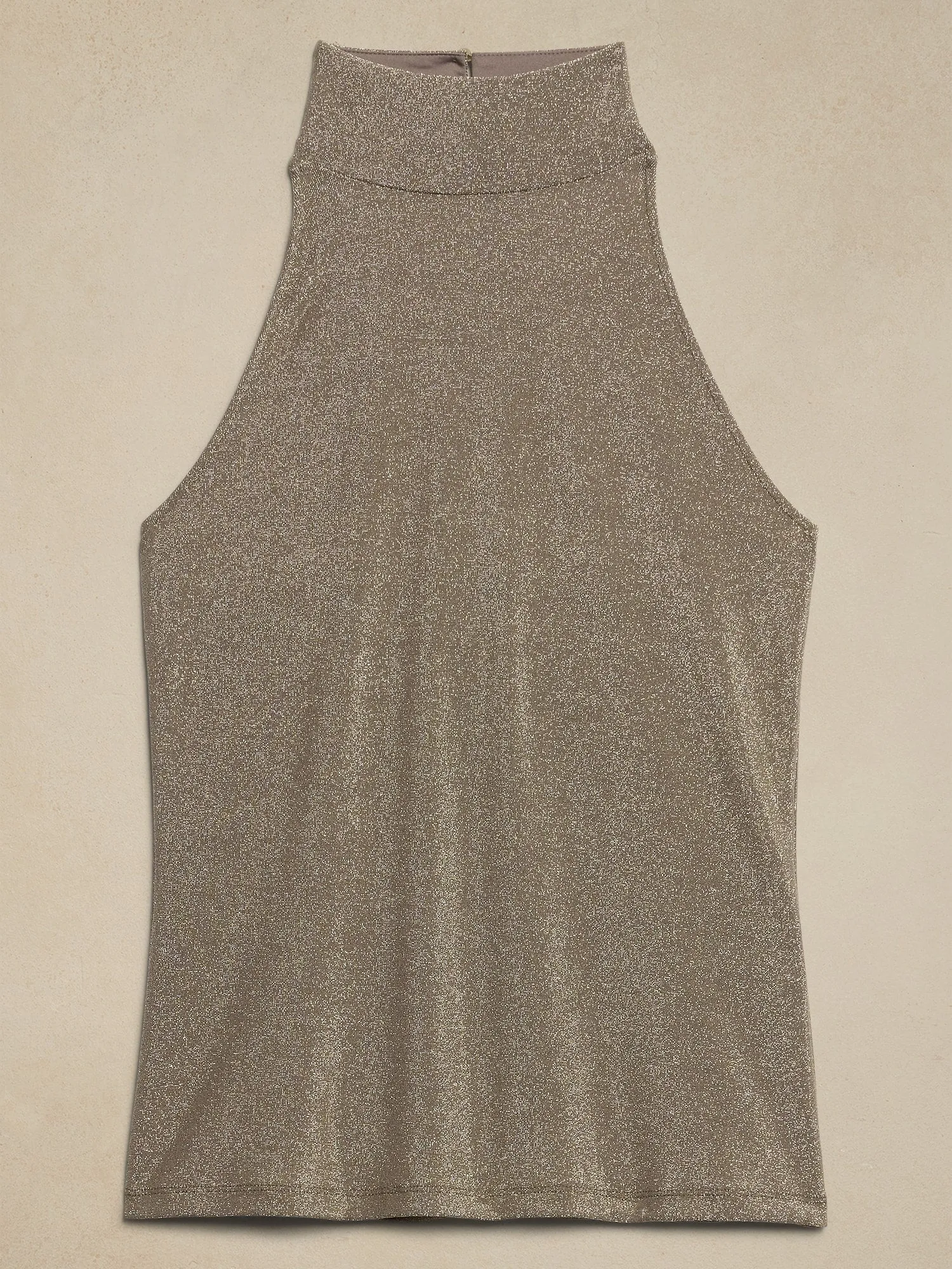 Mock-Neck Sparkle Halter Top Banana Republic
