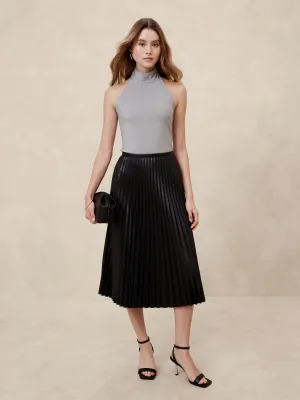 Mock-Neck Sparkle Halter Top Banana Republic