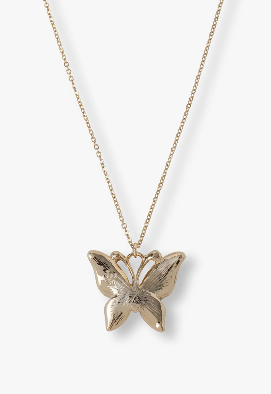 Multi-Colored Butterfly Sparkle Necklace-Gold Annasui