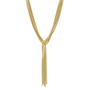 Multi Strand Textured Chain Necklace gold