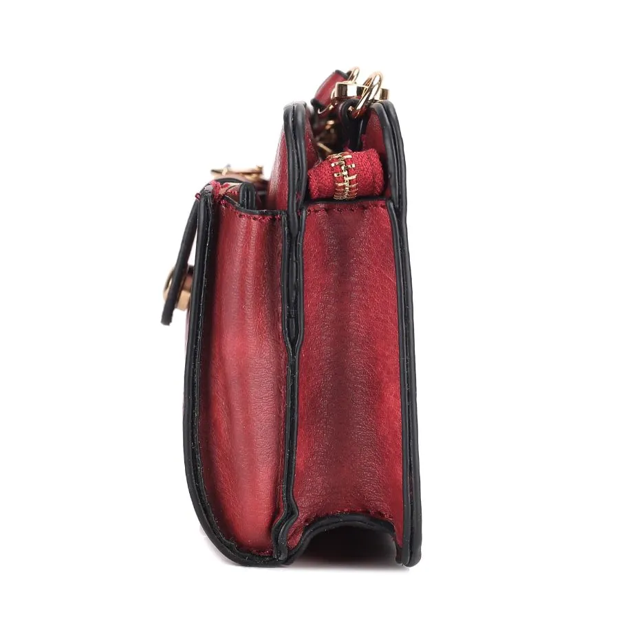 Muriel Vegan Leather Womens Crossbody Bag with Card holder and Small Pouch 3 pieces