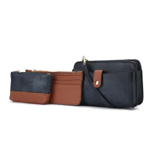 Muriel Vegan Leather Womens Crossbody Bag with Card holder and Small Pouch 3 pieces