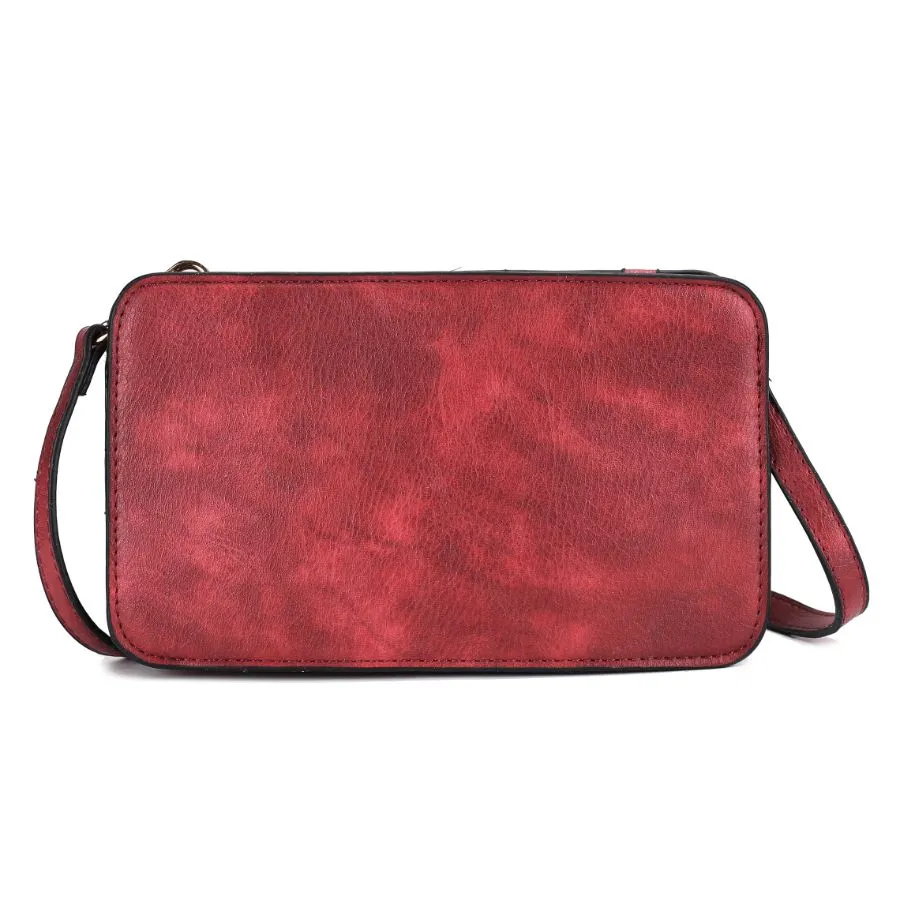 Muriel Vegan Leather Womens Crossbody Bag with Card holder and Small Pouch 3 pieces