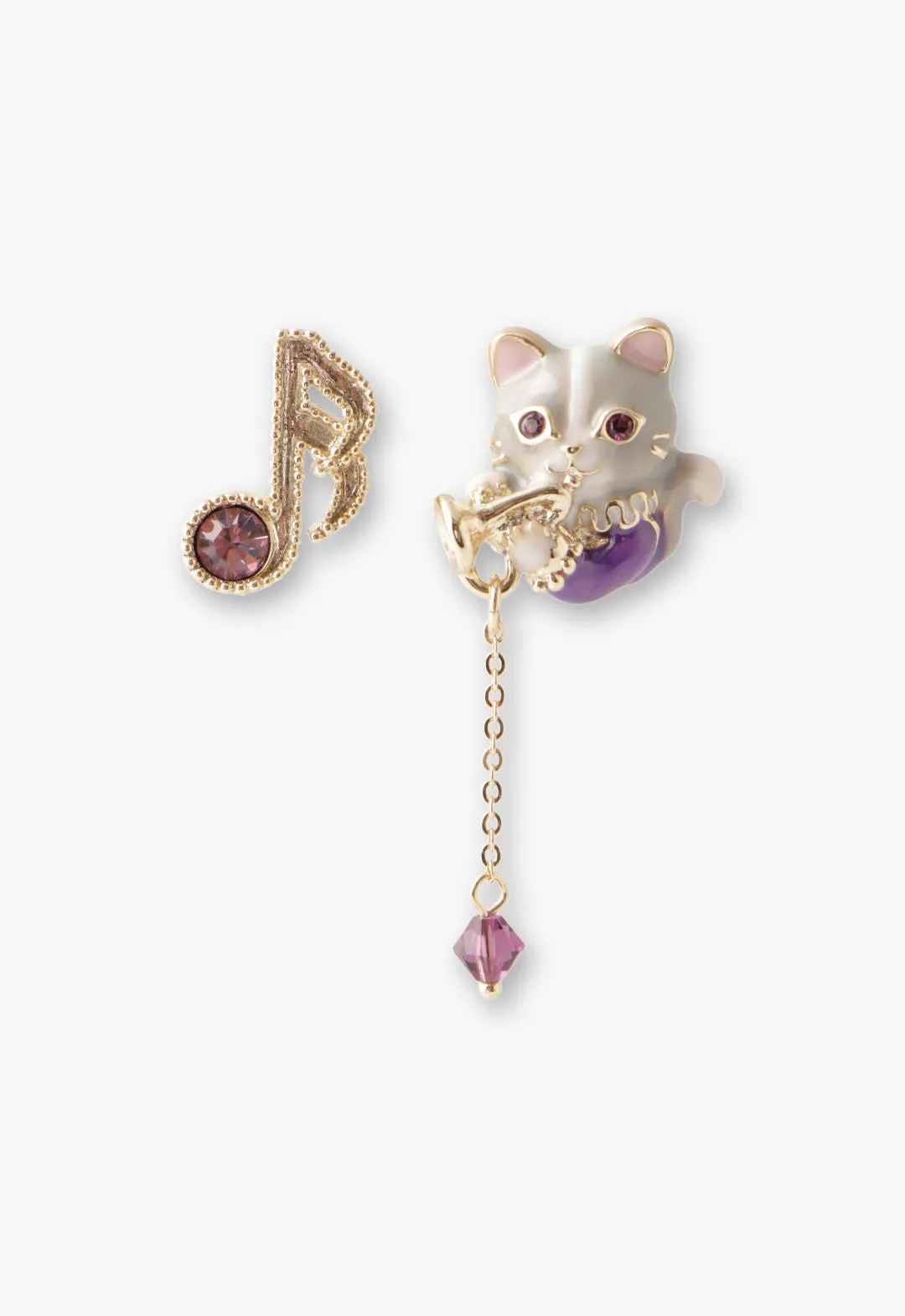 Musical Cat Mismatch Earrings Annasui
