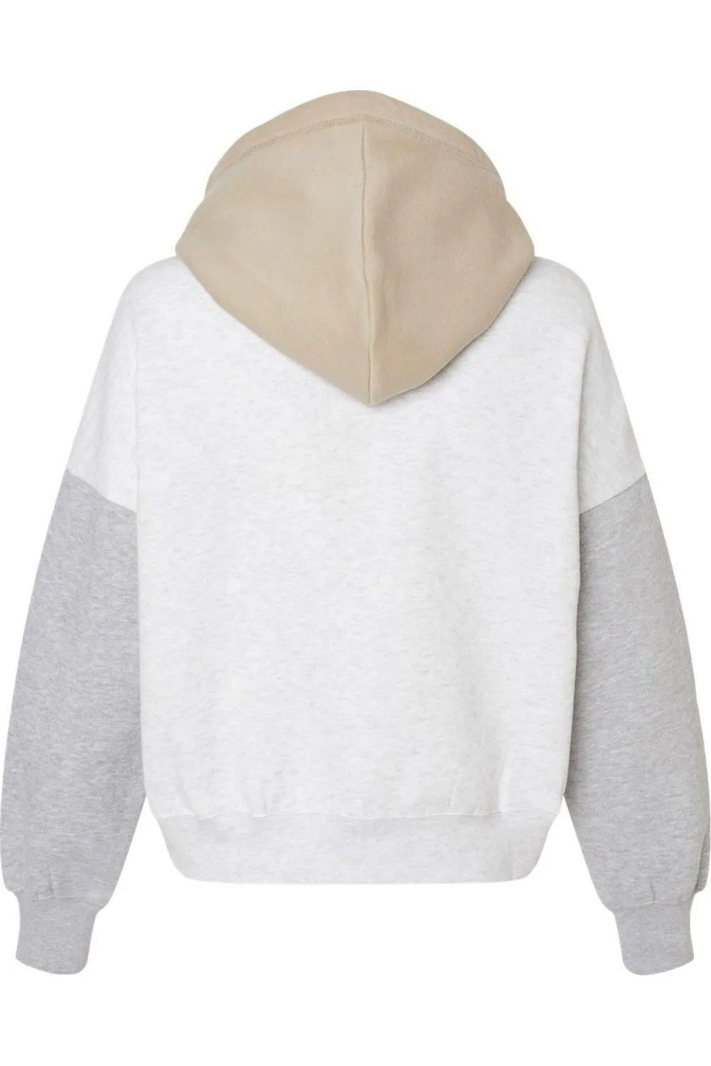 MV Sport Womens Sueded Fleece Colorblocked Crop Hooded Sweatshirt