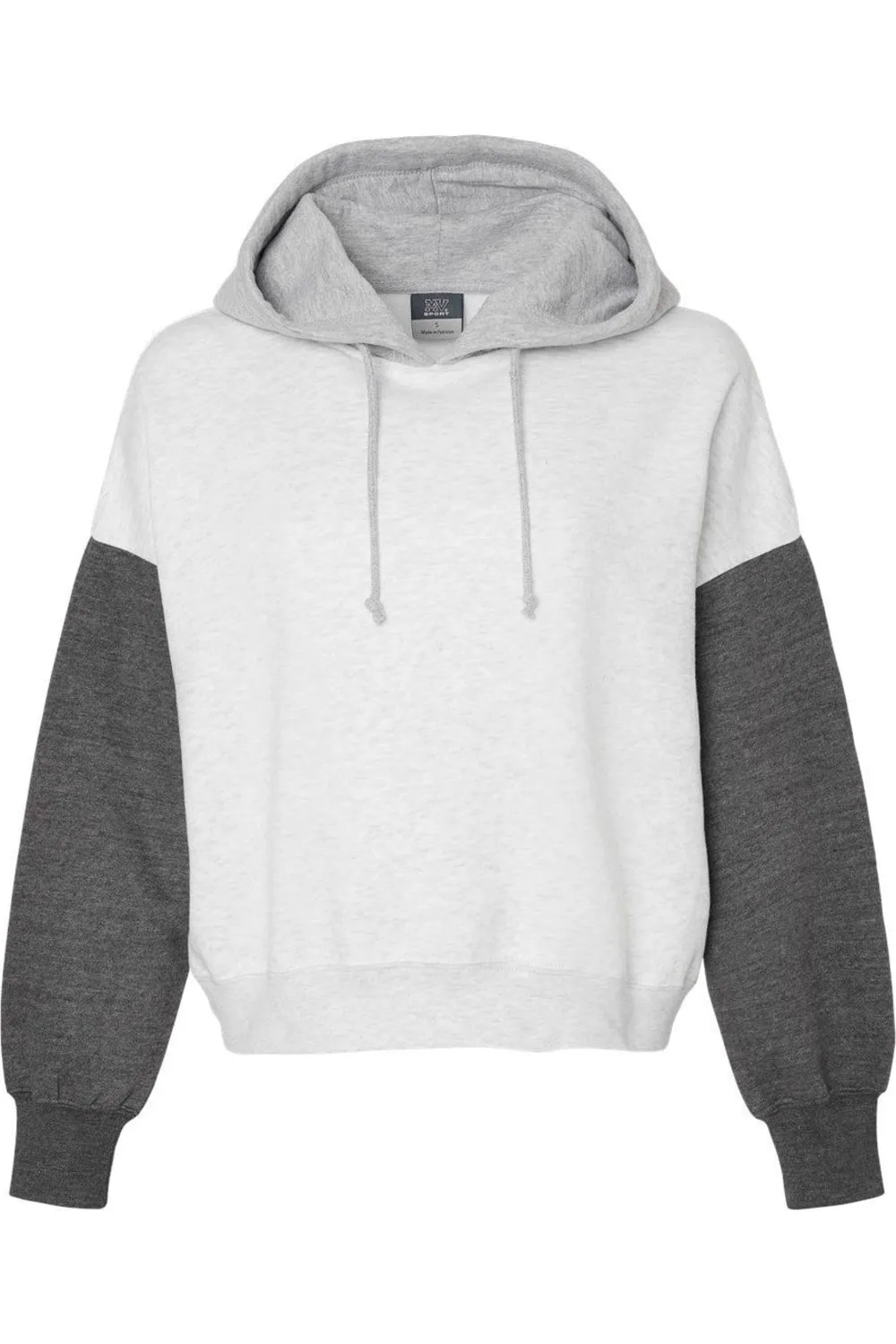 MV Sport Womens Sueded Fleece Colorblocked Crop Hooded Sweatshirt