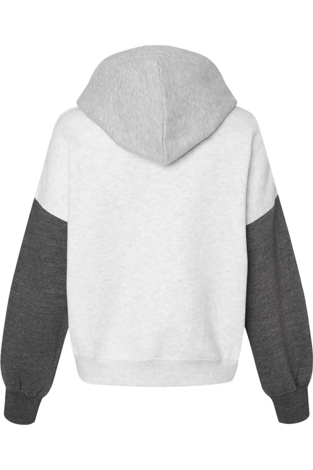 MV Sport Womens Sueded Fleece Colorblocked Crop Hooded Sweatshirt