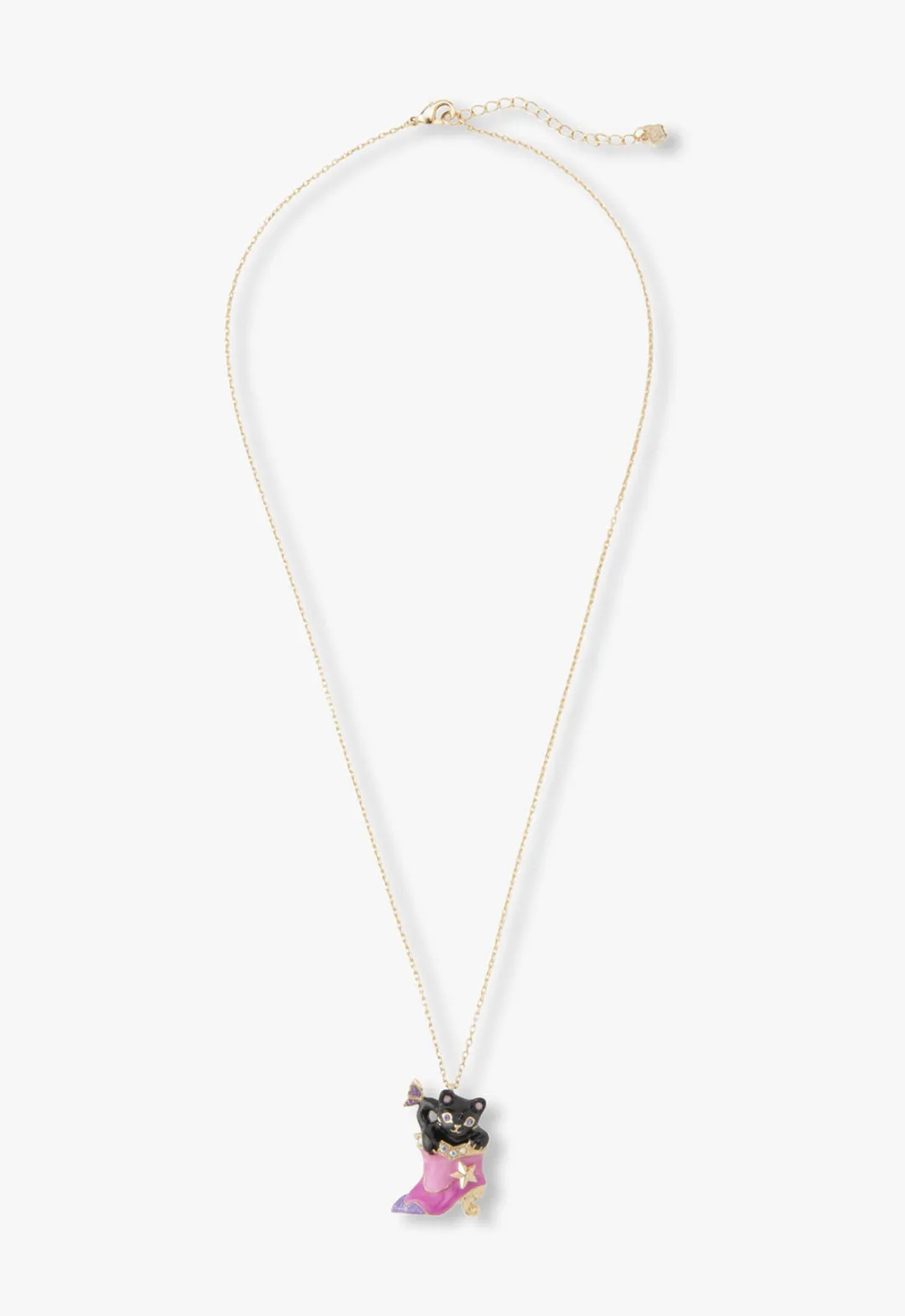 Mystical Cat & Butterfly Boot Necklace Annasui