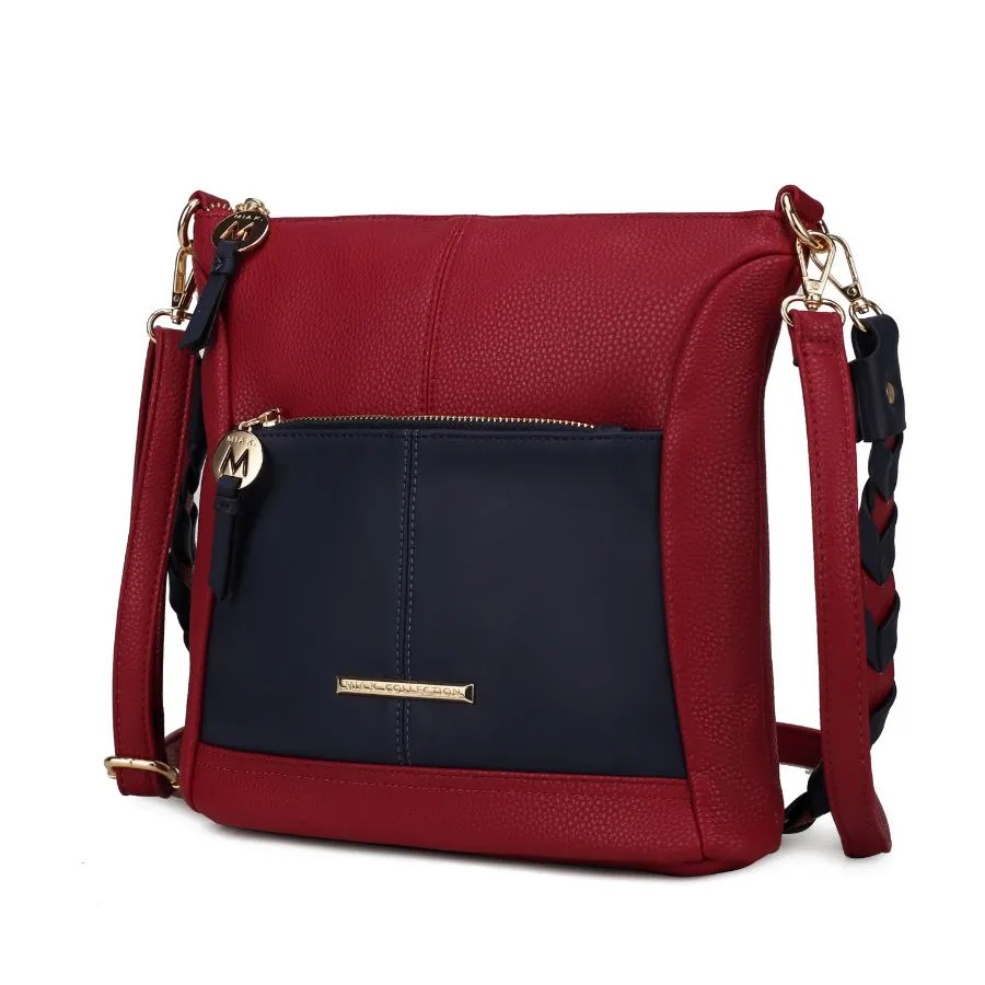 Nala Vegan Color-block Leather Womens Shoulder Bag