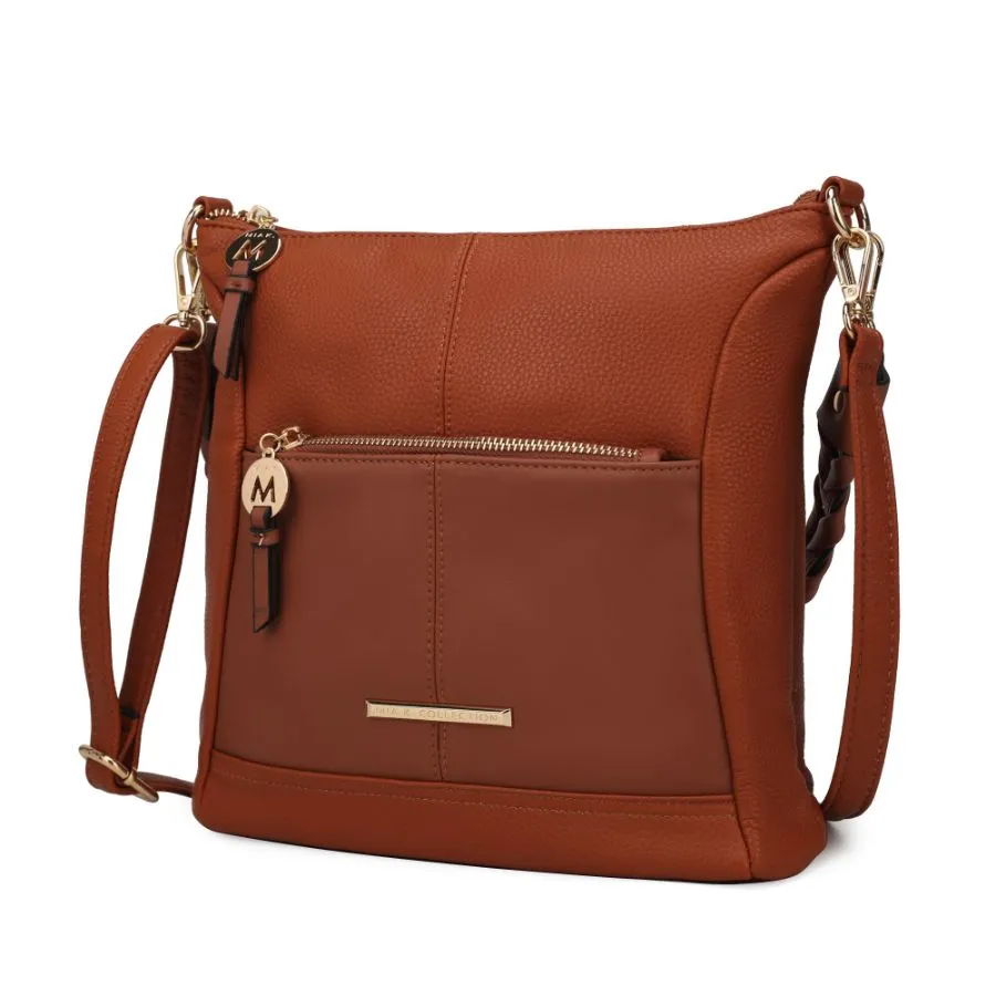 Nala Vegan Color-block Leather Womens Shoulder Bag