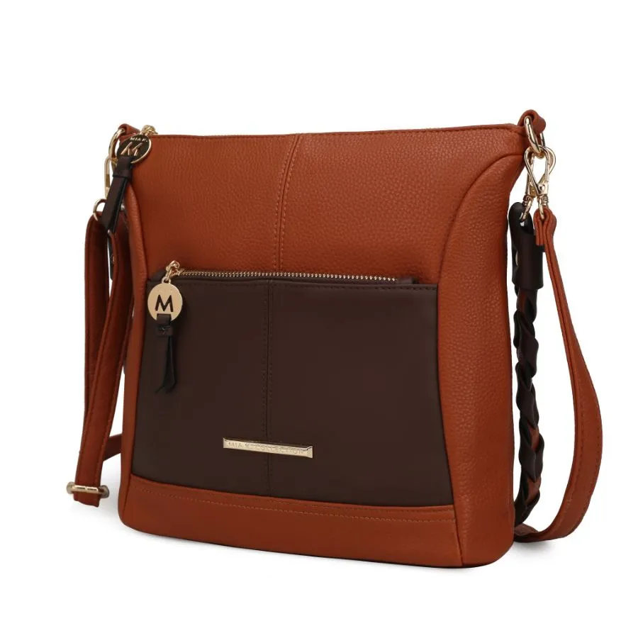 Nala Vegan Color-block Leather Womens Shoulder Bag