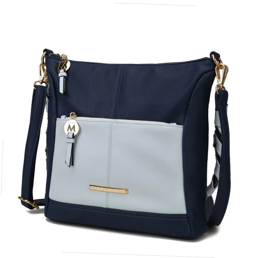 Nala Vegan Color-block Leather Womens Shoulder Bag