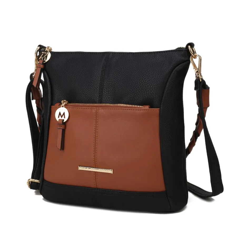 Nala Vegan Color-block Leather Womens Shoulder Bag