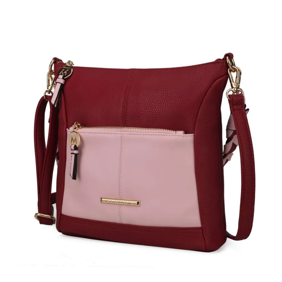 Nala Vegan Color-block Leather Womens Shoulder Bag