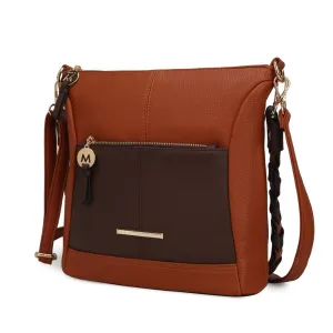 Nala Vegan Color-block Leather Womens Shoulder Bag