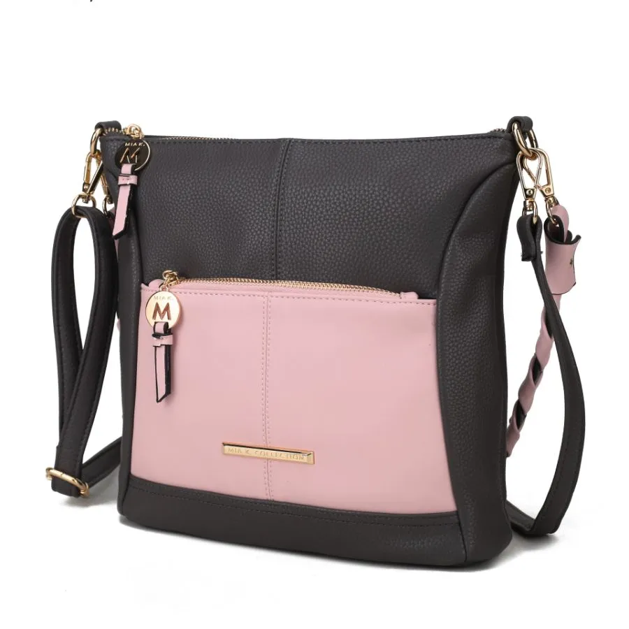 Nala Vegan Color-block Leather Womens Shoulder Bag