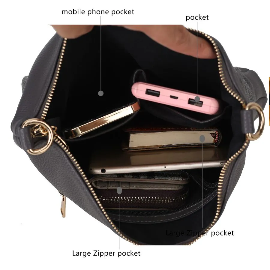 Nala Vegan Color-block Leather Womens Shoulder Bag