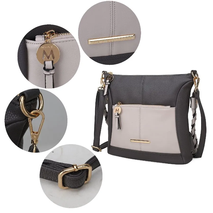 Nala Vegan Color-block Leather Womens Shoulder Bag