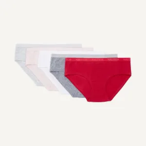 Nautica Womens Logo Hipster Brief, 5-Pack