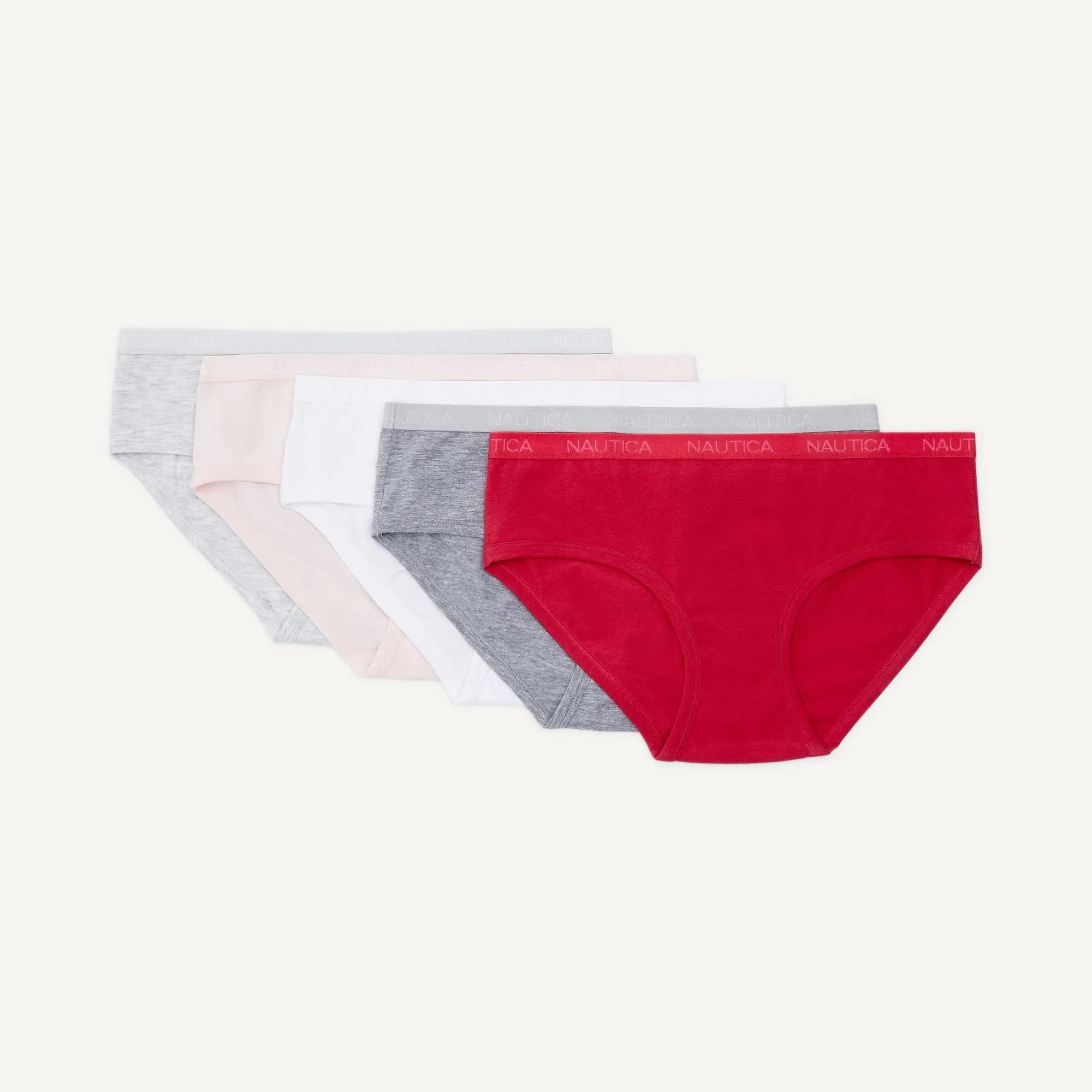 Nautica Womens Logo Hipster Brief, 5-Pack