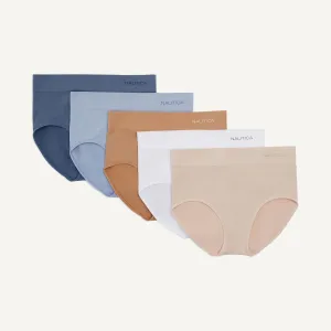 Nautica Womens Ribbed Seamless Brief, 5-Pack