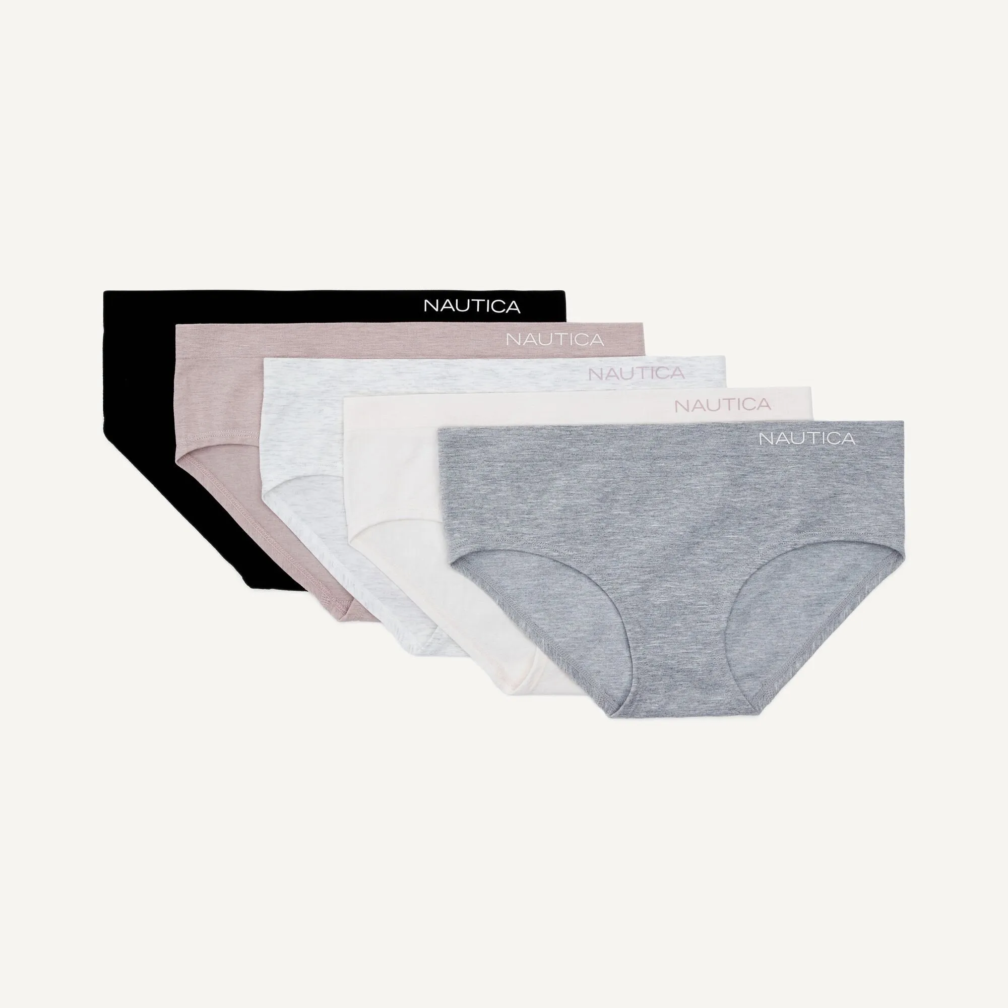 Nautica Womens Seamless Heather Hipster Brief, 5-Pack