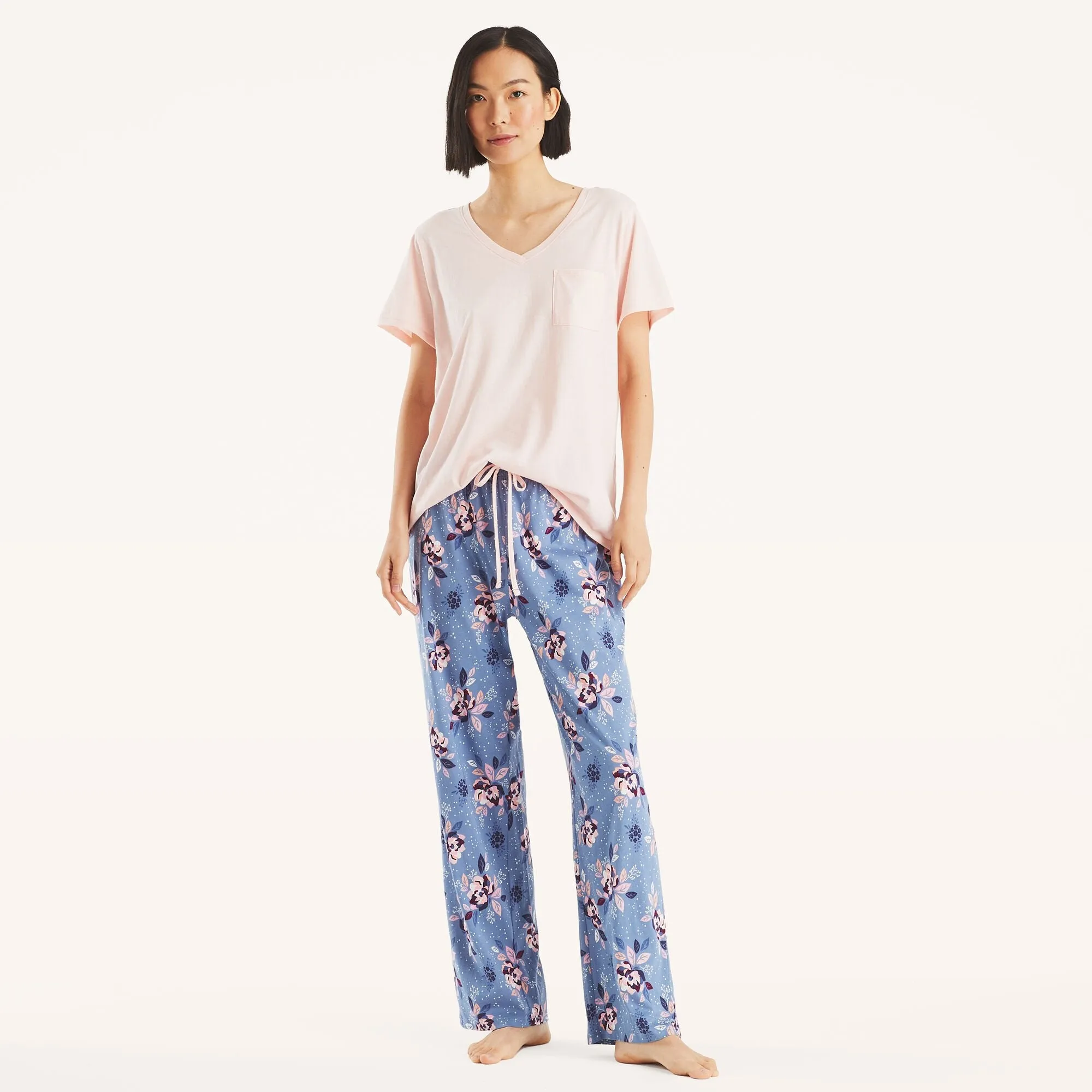 Nautica Womens Striped Pajama Pant Set