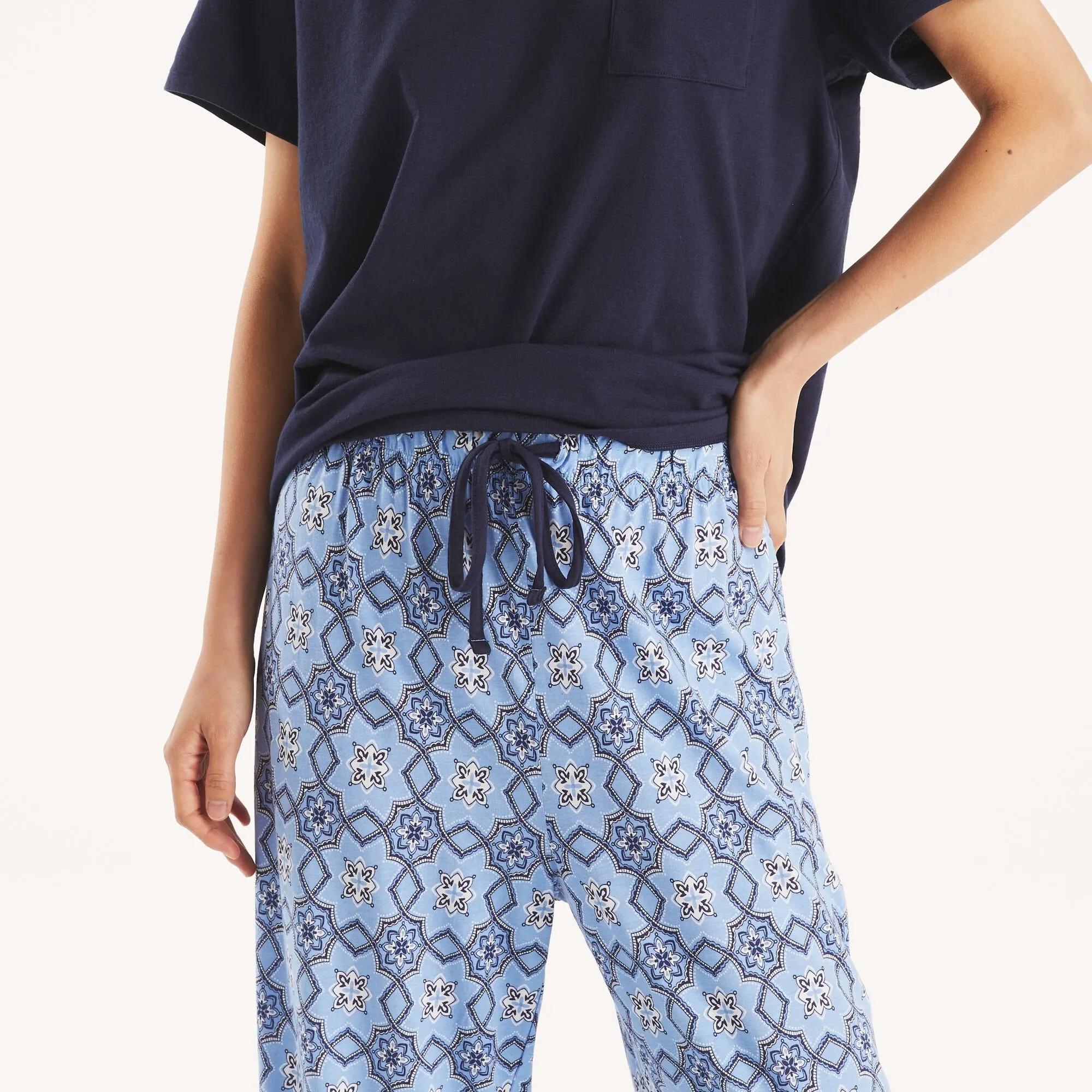 Nautica Womens Striped Pajama Pant Set