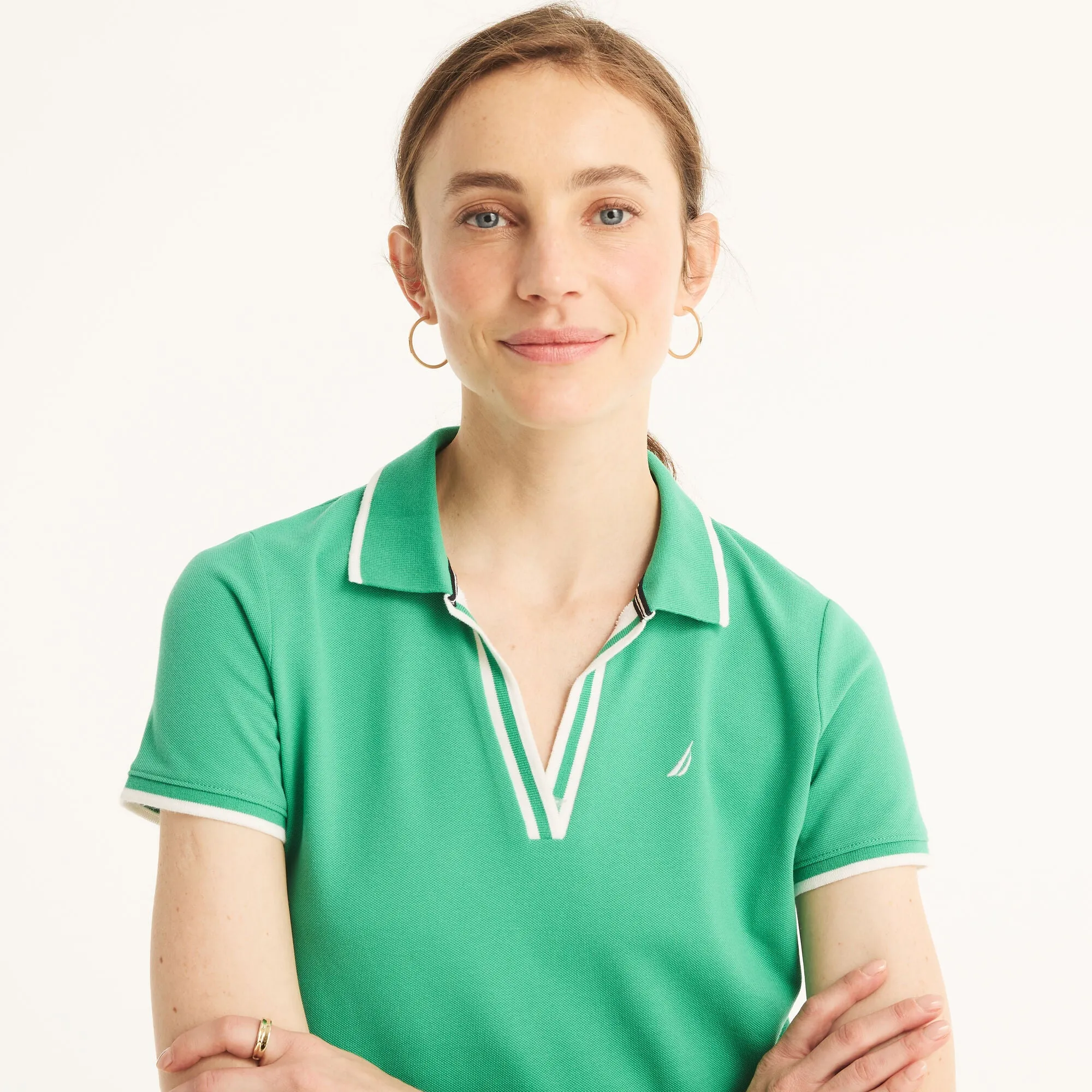 Nautica Womens Sustainably Crafted Deck Polo