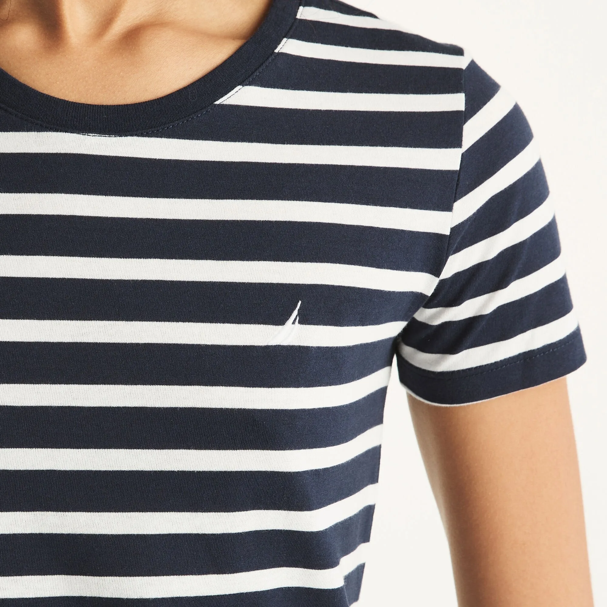 Nautica Womens Sustainably Crafted Striped Crewneck T-Shirt