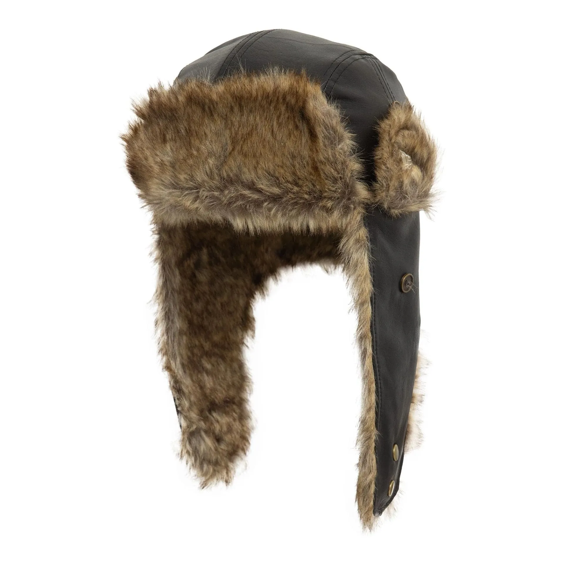 New Era Image Leather Black Trapper Hat Billy J