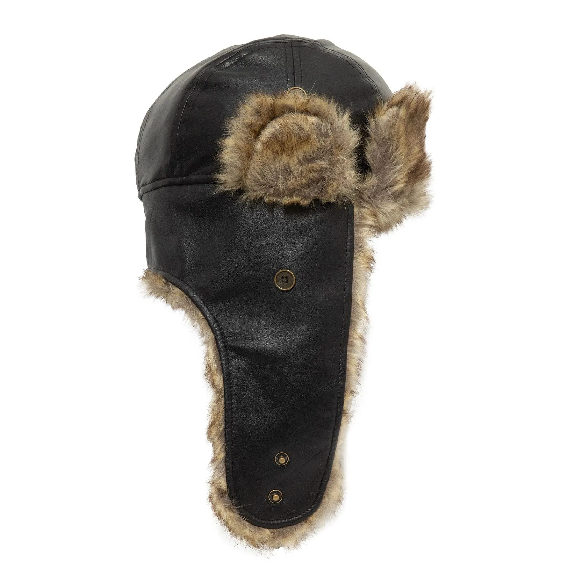 New Era Image Leather Black Trapper Hat Billy J