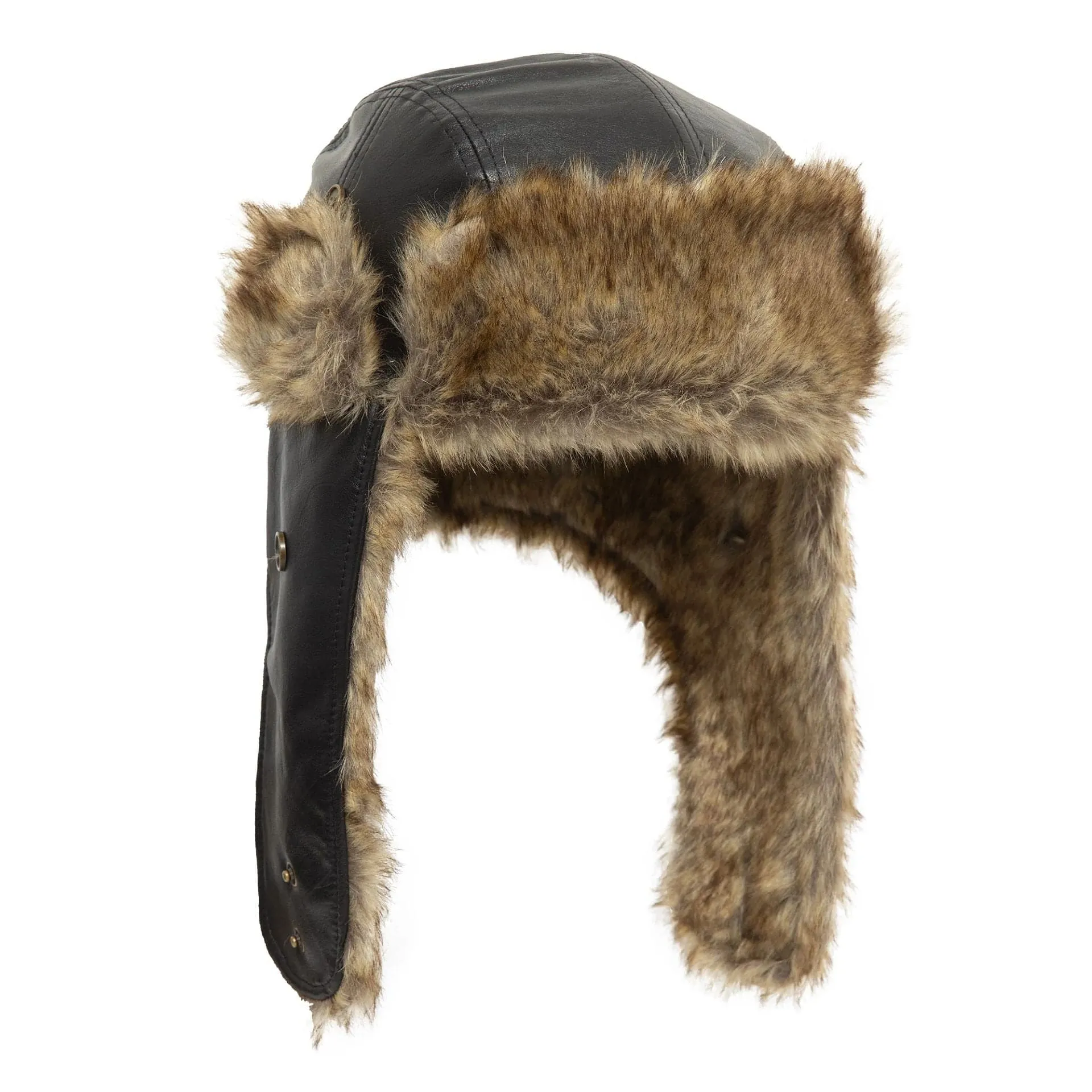 New Era Image Leather Black Trapper Hat Billy J