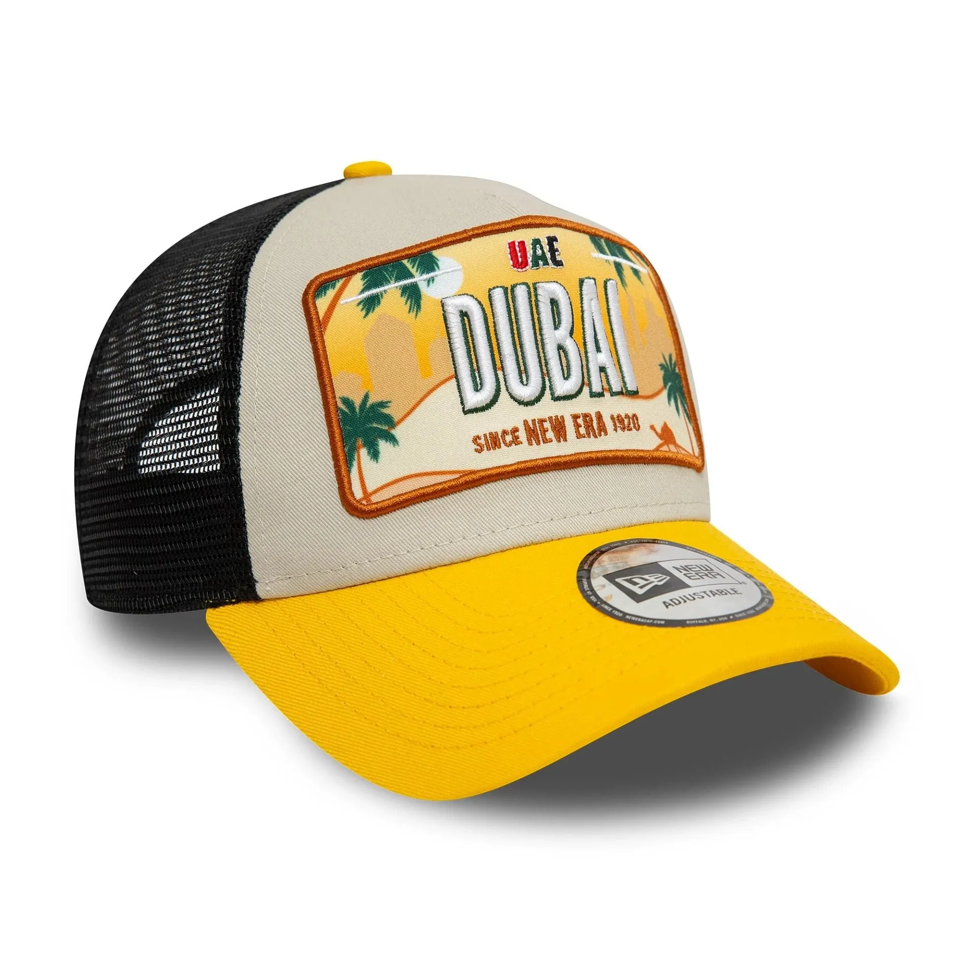 New Era License Plate Cream 9FORTY A-Frame Trucker Adjustable Cap Billy J