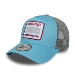 New Era Patch Pastel Blue 9FORTY A-Frame Trucker Adjustable Cap Billy J