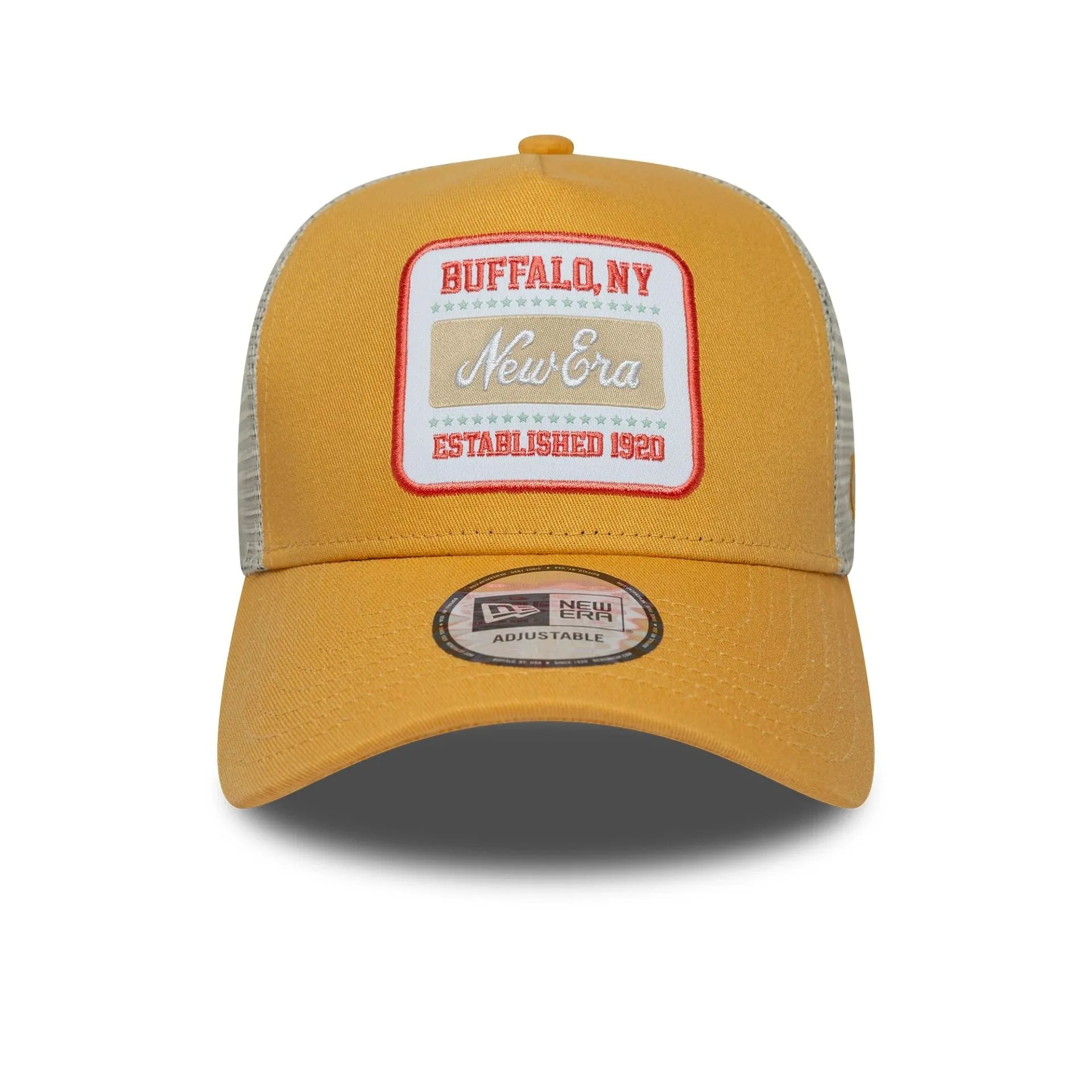 New Era Patch Yellow 9FORTY A-Frame Trucker Adjustable Cap Billy J